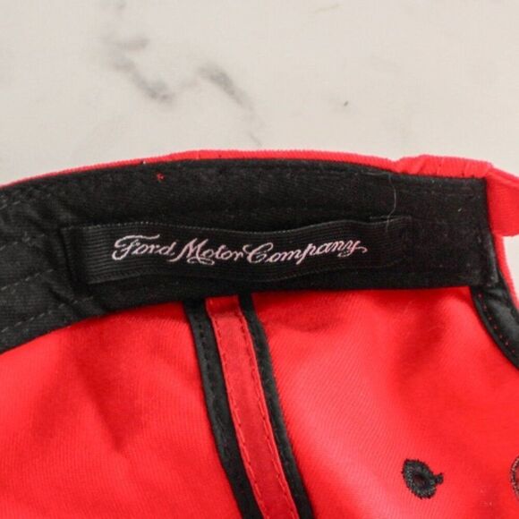 Ford Mustang Logo Red and Black Adjustable Baseball Hat - Picture 4 of 6